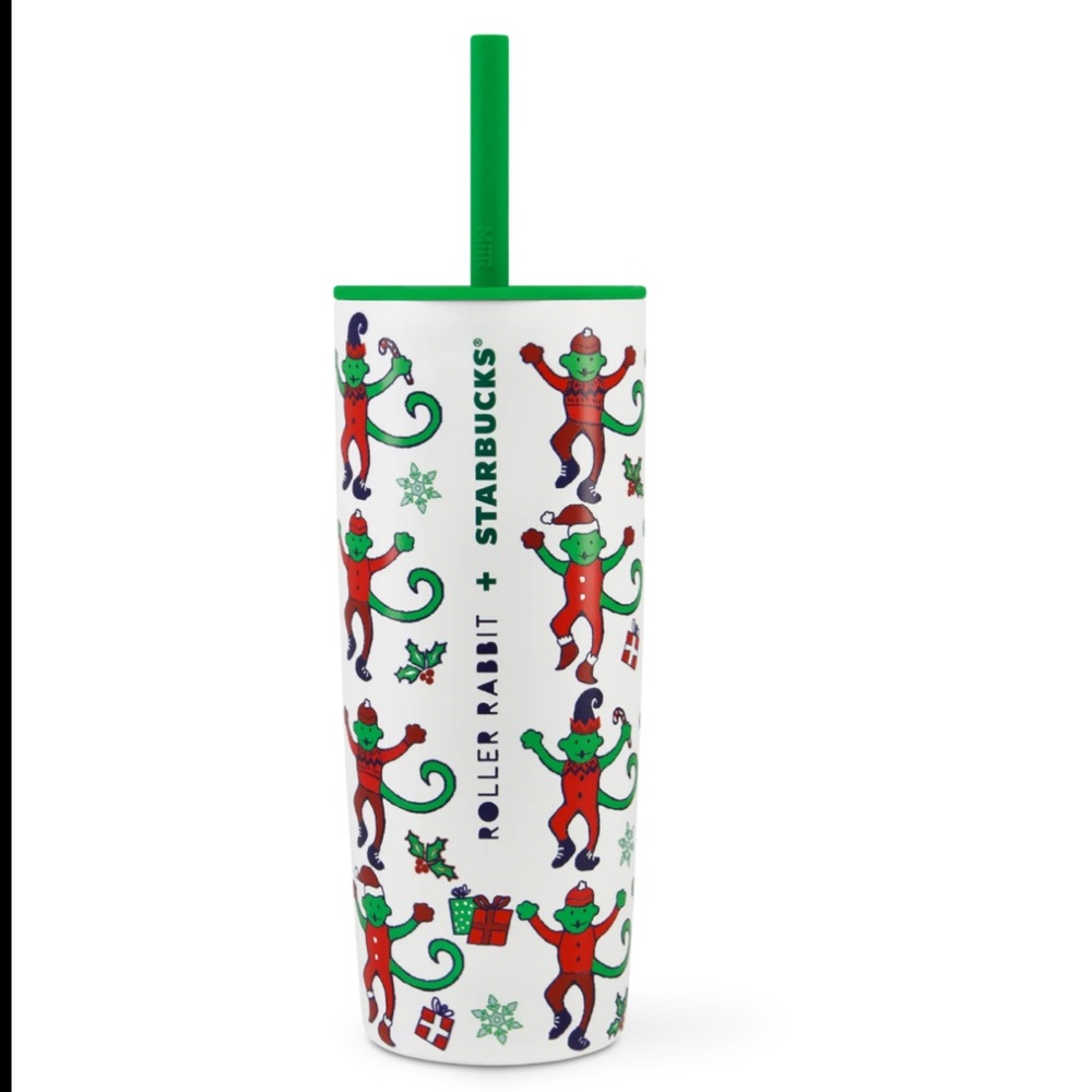 Starbucks Roller Rabbit Monkey Mas Holiday Stainless Steel Cold Cup